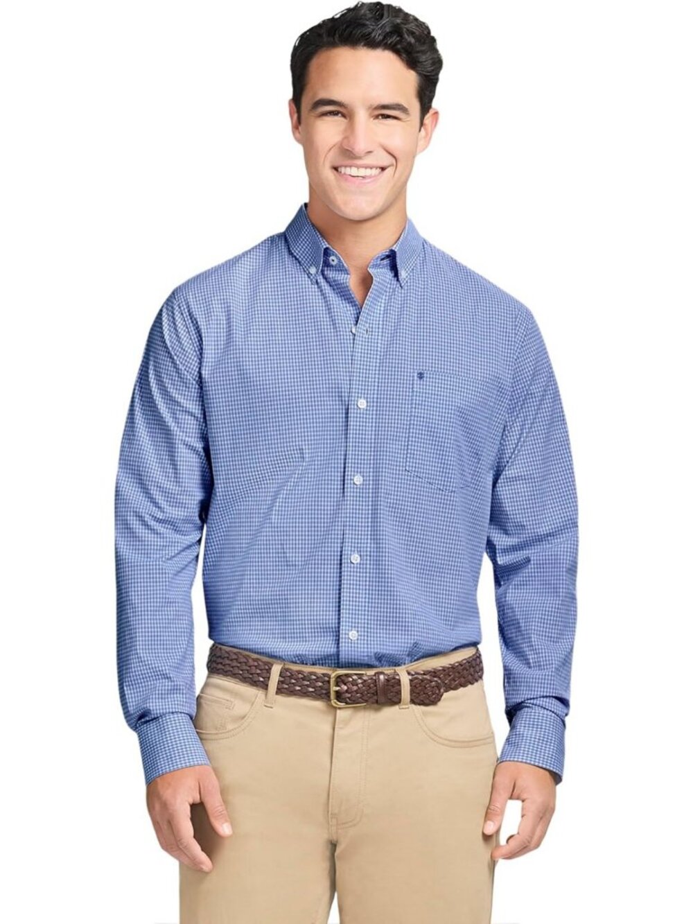 Men's Performance Comfort Long Sleeve Plaid Shirt - Casual Button Down Top